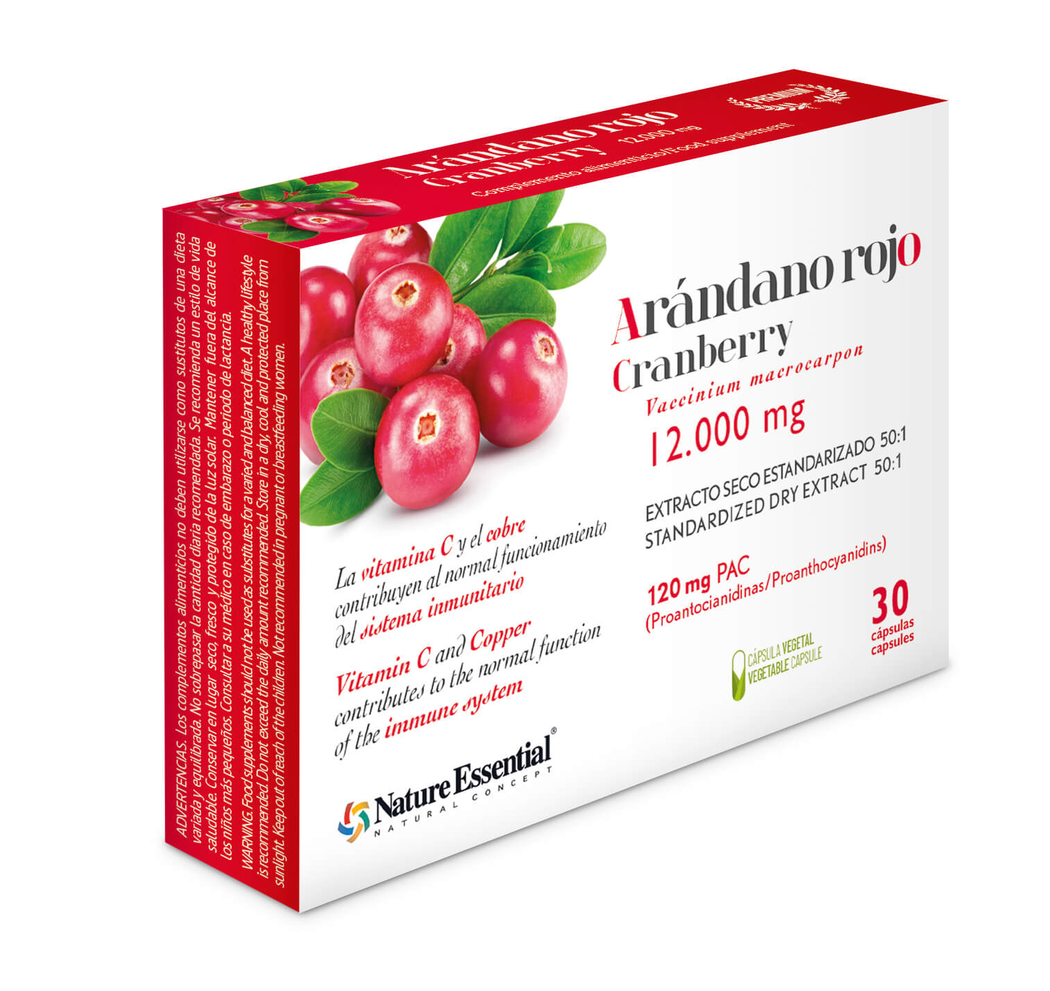 Arándano rojo 12.000mg 30cap - Nature Essential